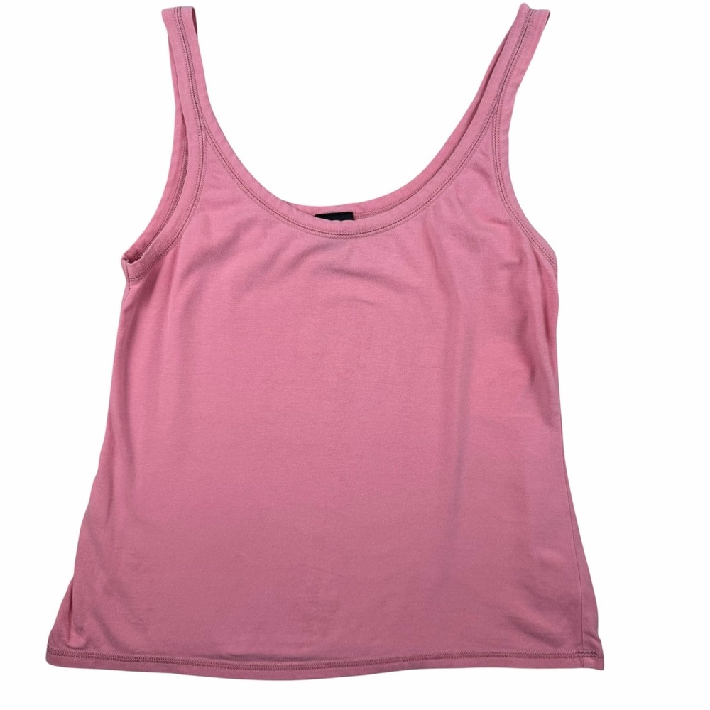 Eileen Fisher Tank Top Womens XS Pink Scoop Neck Cotton Lycra Jersey Stretch